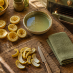 nettoyage four citron avec citrons et accessoires