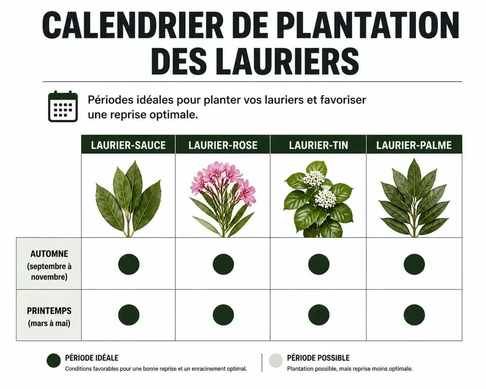 Calendrier de plantation des différentes variétés de laurier : quand planter le laurier selon l'espèce