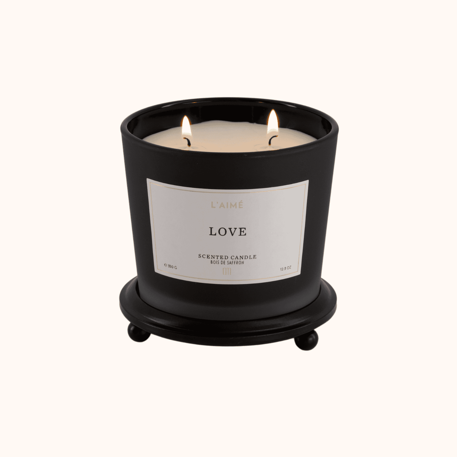 bougie d'amour avec support noir l'aimé bougie robuste