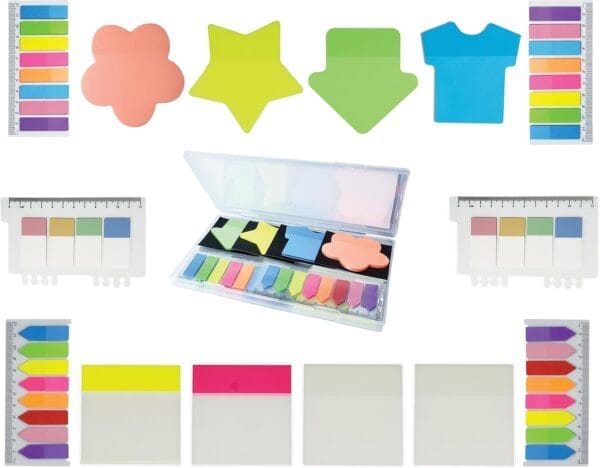 Lambock Multi Size Cute Transparent Sticky Notes, 1200 Pcs