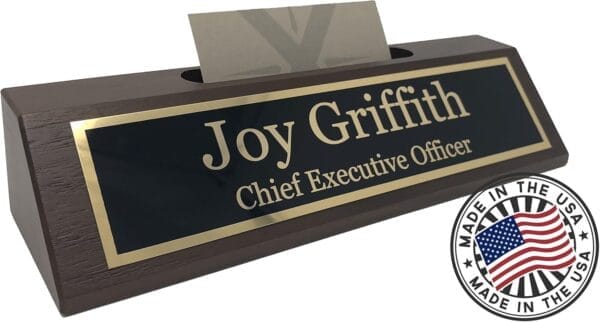 Desk Name Plate Personalized – Name Plate for Desk Business Card Holder Desktop