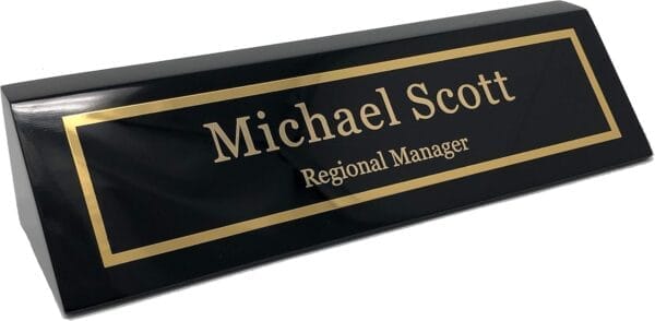 Desk Name Plate Black Piano Finish | Name Plate for Desk – Desk Name Plate Personalized, Personalized Engraved Name Plates – Personalized Name Plate Office Name Plates for Desks