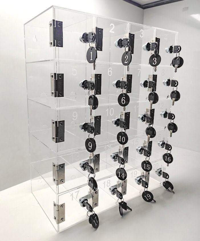 Acrylic Cell Phone Locker – Wall Mounted for Classrooms & Office