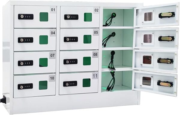 Safety and Convenience 12 – Compartment Cell Mobile Phone Charging Station Cabinet Locker