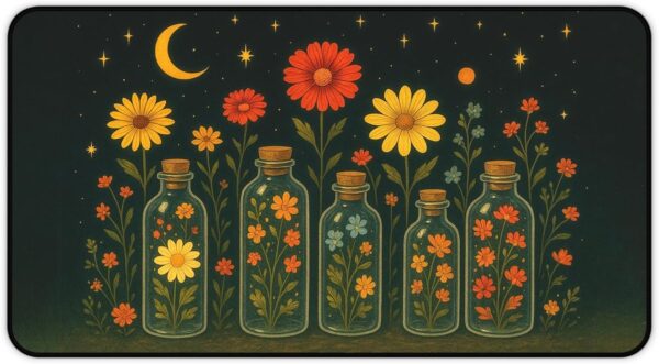 Desk Mat Wildflower Mousepad Floral Office Desk Mat Decor Gaming Mousepad, Coworker Gift- Desk Matt for Desktop 12×22 in