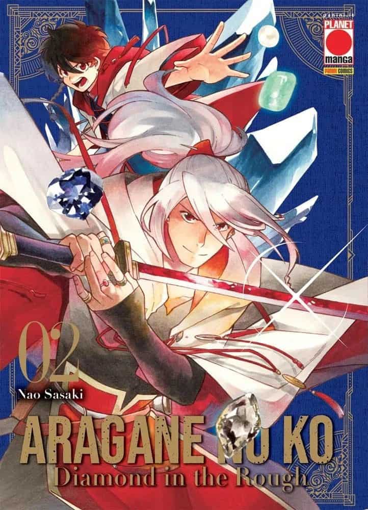 Copertina del manga con personaggi in azione e diamanti per la saga fantasy.