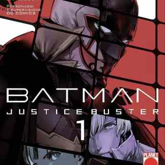 Illustrazione di Batman e personaggi DC Comics.