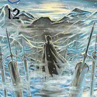 2. Copertina del nuovo volume del manga Claymore, con figura femminile tra spade immerse nella neve.