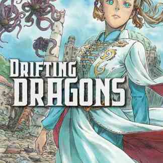 Illustrazione di una giovane donna in abiti fantastici con drago e paesaggio fantasy sullo sfondo.