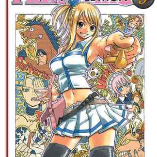 Illustrazione di Lucy Heartfilia con stile manga, protagonista della serie Fairy Tail. Copertina colorata, giovanile e accattivante.