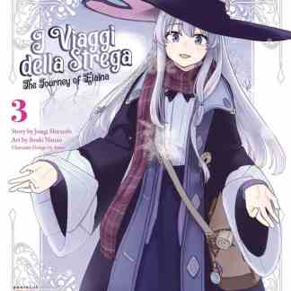 Strega Elaina, manga fantasy, personaggio principale, portale magico, avventure, strega, viaggio, poteri magici, illustrazione originale, fumetto giapponese.