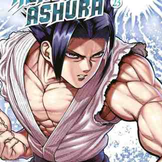 Illustrazione di un personaggio muscoloso di Kengan Ashura con intensi dettagli artistici.