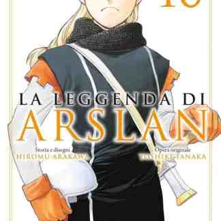 Alt text: Copertina di "La Leggenda di Arslan 18" con protagonista giovane guerriero con armatura e spada.