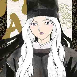 Illustrazione di Mao, personaggio manga di Rumiko Takahashi, in stile artistico e tradizionale.