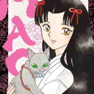 Illustrazione manga Mao, personaggio femminile con gatto, stile manga classico.