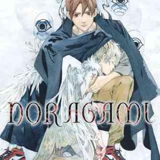 Illustrazione manga Noragami con personaggi principali e occhi misteriosi sullo sfondo.