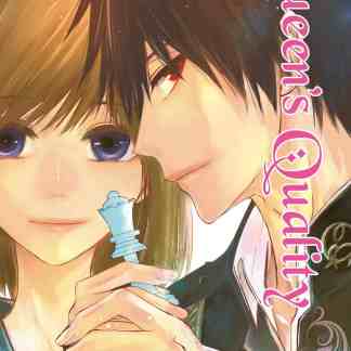 Ragazza con scacco di scacchi in mano, scena romantica manga.