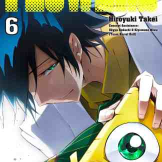 Copertina manga Shaman King Flowers vol. 6, Hiroyuki Takei, personaggi principali, stile anime giapponese.