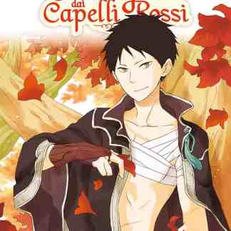 Immagine di Shirayuki dai capelli rossi in stile manga, ambientato in autunno con foglie cadenti.