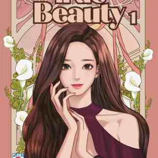 Ragazza dai lunghi capelli castani con fiori bianchi sullo sfondo, copertina di manga "True Beauty 1".