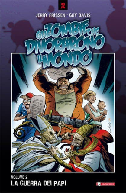 Copertina di "Gli zombie che divorarono il mondo vol. 2" con dinosauri e apocalisse.