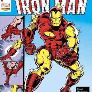Supereroe Iron Man invincibile in copertina.