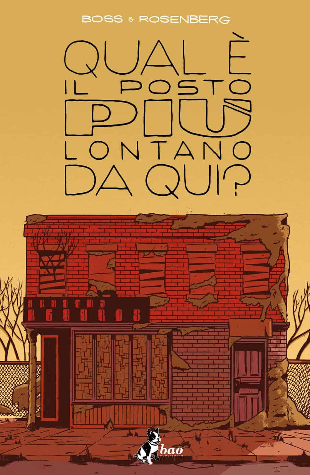 Un'immagine di una casa abbandonata, con pareti di mattoni rossi e finestre rotte, rappresenta il tema del luogo più lontano. Perfetta per appassionati di fumetti e mistero.