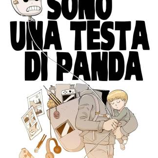 Alt text: Dettaglio di un'illustrazione di una testa di panda con elementi artistici e creativi.