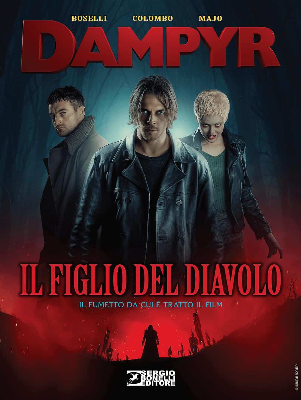 Immagine di copertina del fumetto Dampyr con personaggi principali in stile dark e tensione.