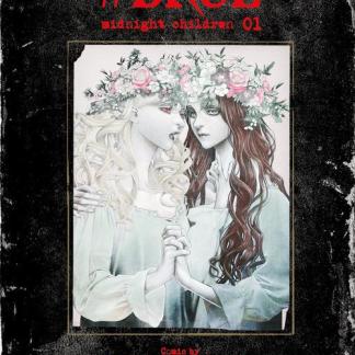 Illustration di due ragazze con corone di fiori e capelli lunghi, stile manga, copertina di DRCL - Midnight Children 01.