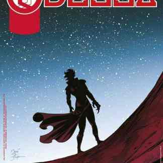 Illustrazione di Odessa Zero, personaggio dark silhouette contro un cielo stellato. Cover che richiama il fumetto di Odessa Numero Zero.