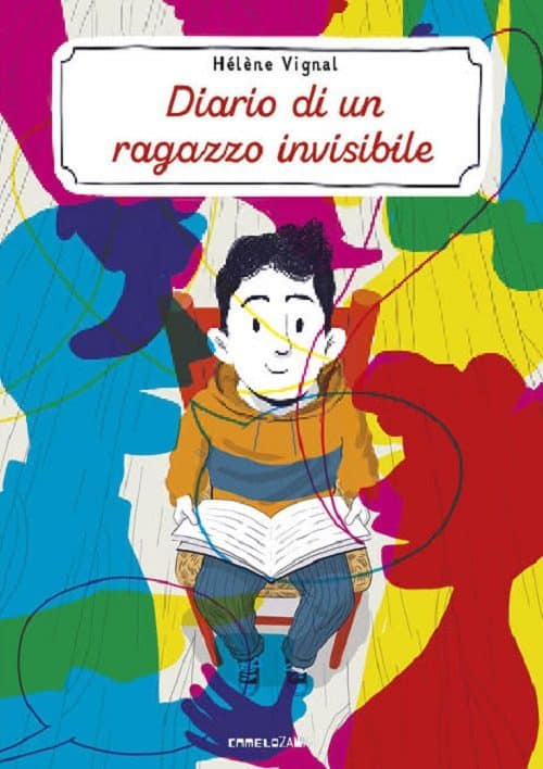 Copertina del libro di Helene Vignal, protagonista un ragazzo invisibile con libro in mano.