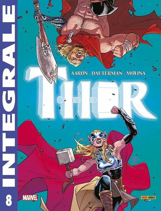Copertina di fumetto Thor Marvel con Thor e Valchiria, arte di alta qualità, graphic novel Marvel.