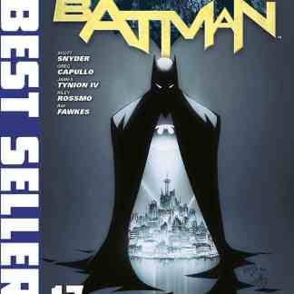 Copertina di Batman di Scott Snyder e Greg Capullo, fumetto DC, edizione numero 17, copertina illustrata di Batman e La città di Gotham.