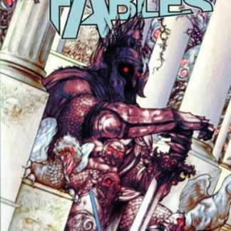 Illustrazione di un mostro mitologico tra colonne e rovine antiche, stile fantasy per bambini e adulti.