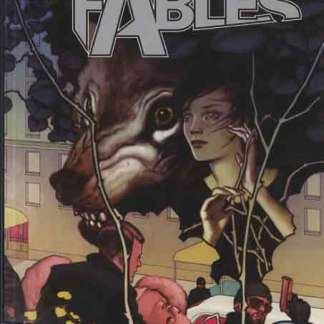 Copertina del fumetto Fables 3 con illustrazione di personaggi magici e città.