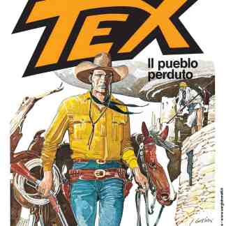 Cowboy Tex in copertina, scena western con personaggi e paesaggi desertici.