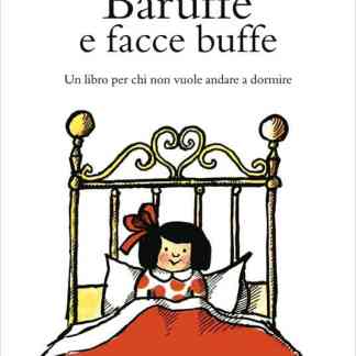 Immagine di una bambina con facce buffe sotto le coperte, illustrazione colorata e ironica.