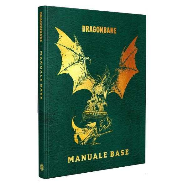Manuale di ruolo Dragonbane versione deluxe con copertina rigida e illustrazioni dettagliate.