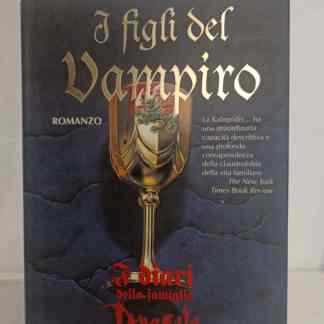 Copertina del libro "I figli del vampiro" con dettaglio del titolo e immagine di un bicchiere.