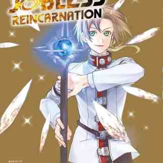 Giovane con bacchetta magica in azione, stile manga, scena di fantasy e avventura.