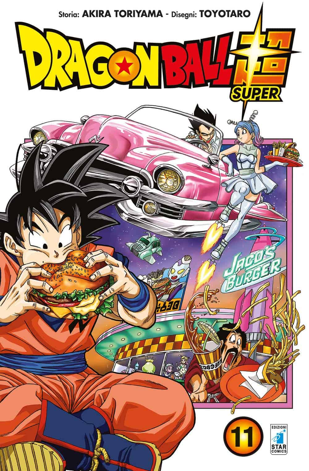 Cavaliere Goku e personaggi Dragon Ball in copertina colorata.