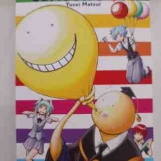 Copertina di manga Assassination Classroom, versione usata come nuova, con personaggi colorati e banner vibranti.