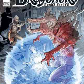 Scontro tra Dragonero e un drago demoniaco, scena intensa e fantastica per il fumetto fantasy "Mondo oscuro 4".