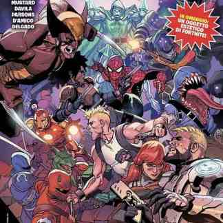 Fumetti Marvel Fortnite X guerra zero, comic hero, battaglia epica, personaggi Fortnite, Marvel, fumetto uomo ragno.