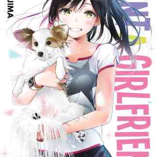 Alt text: Donzella manga con cane, scena dolce, copertina anime, personaggio femminile in stile anime, romantico.