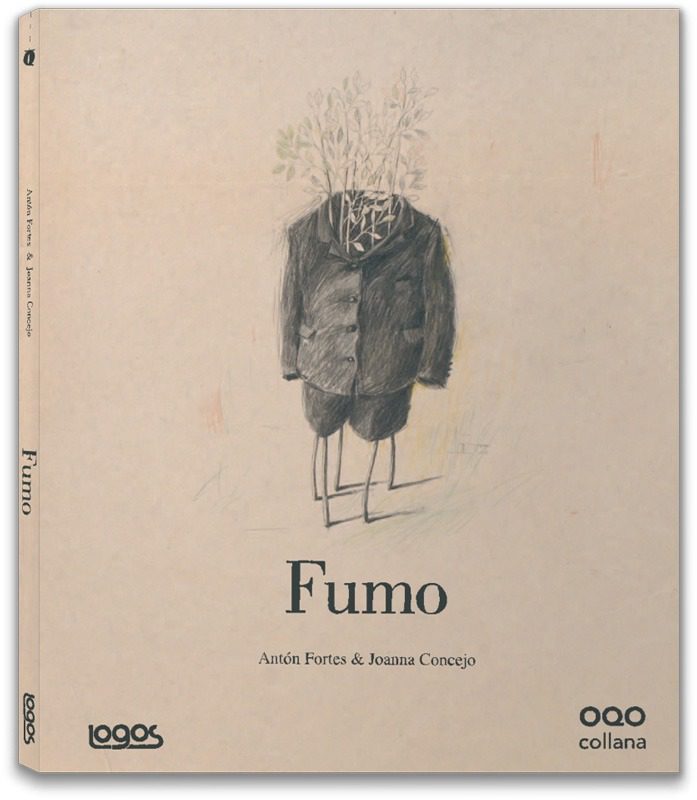 Illustrazione di un uomo con testa di alberi e foglie, in stile disegno artistico.