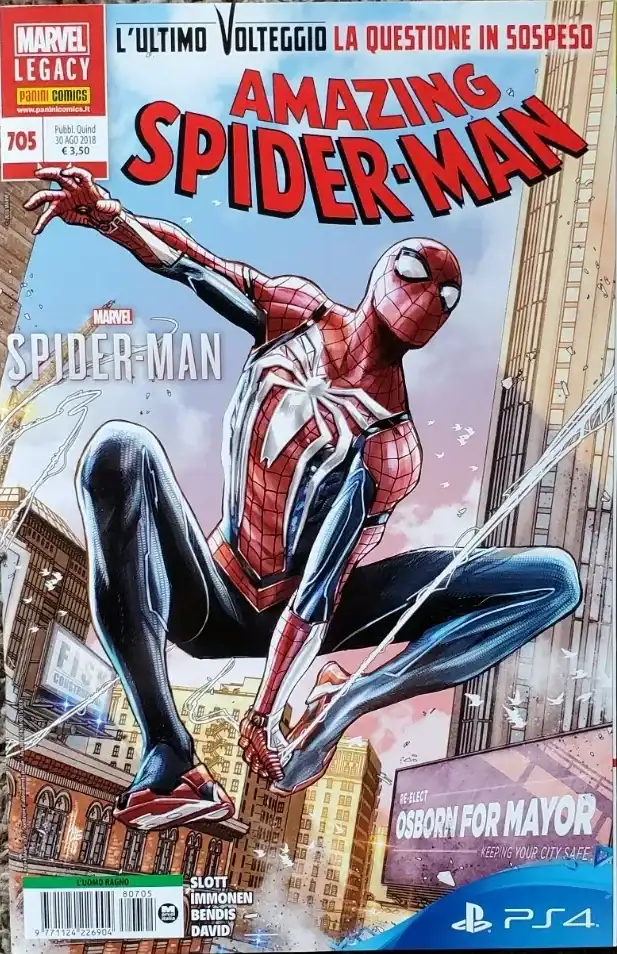 Copertina fumetto Marvel Spider-Man in acrobazia.