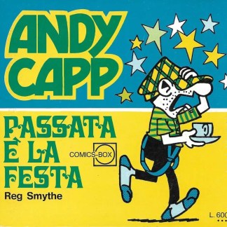 Fumetto Andy Capp, copertina colorata con il personaggio iconico in movimento.