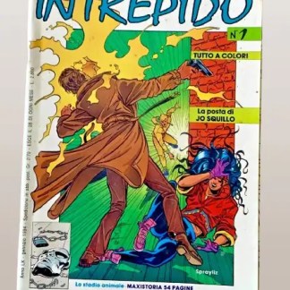 Cover fumetto anni '80 con protagonista eroe coraggioso.